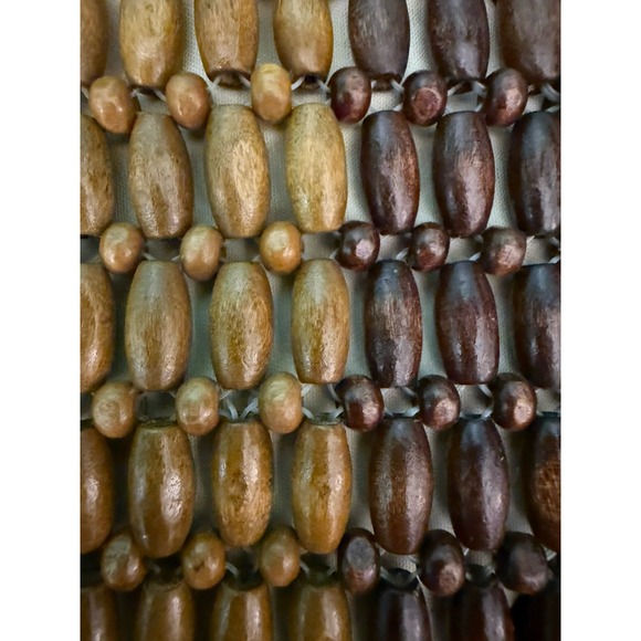 Wooden Beaded Handbag Made In India Lined 9x12 Boho Neutral Colorblock A New Day - Picture 4 of 9